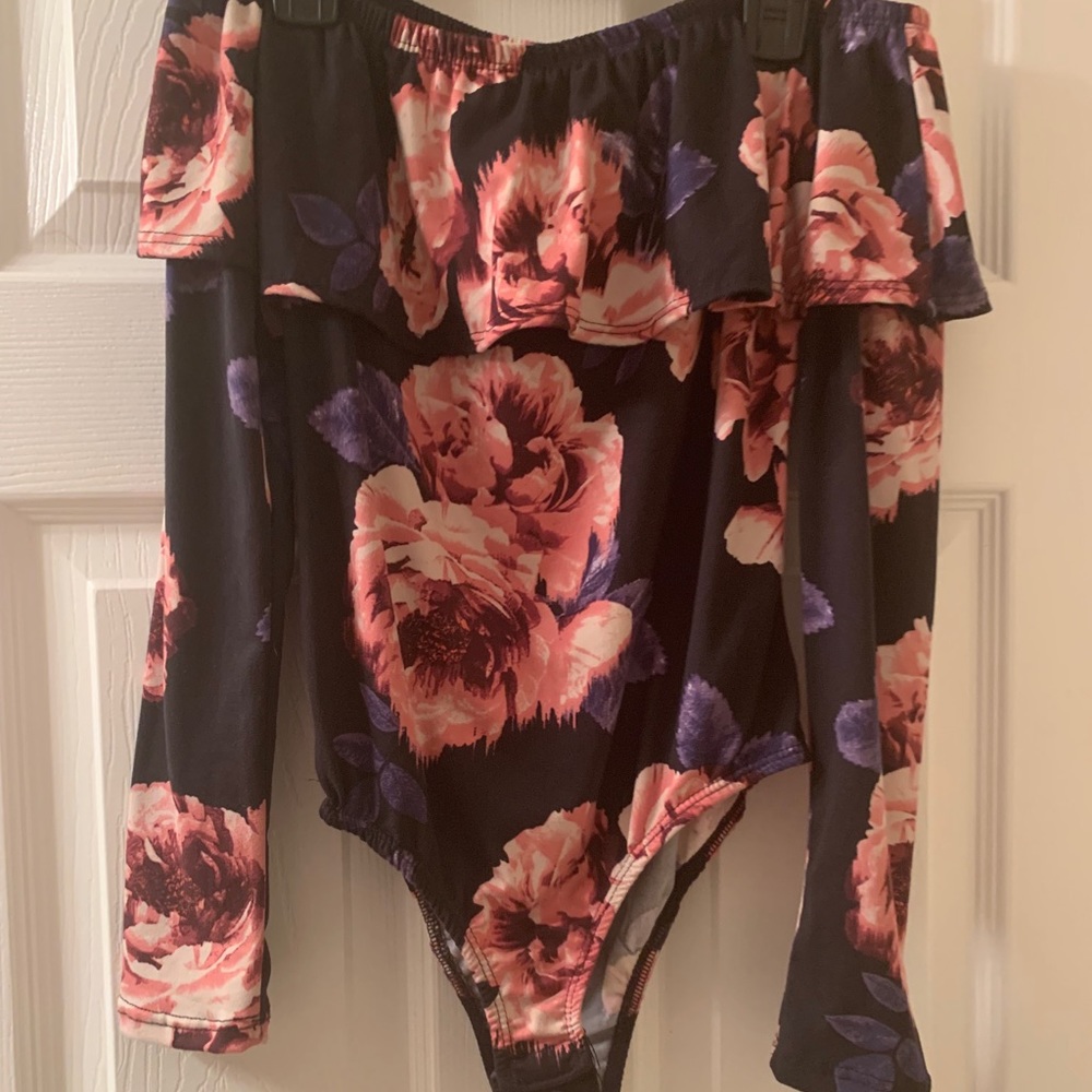 Beware floral body suit